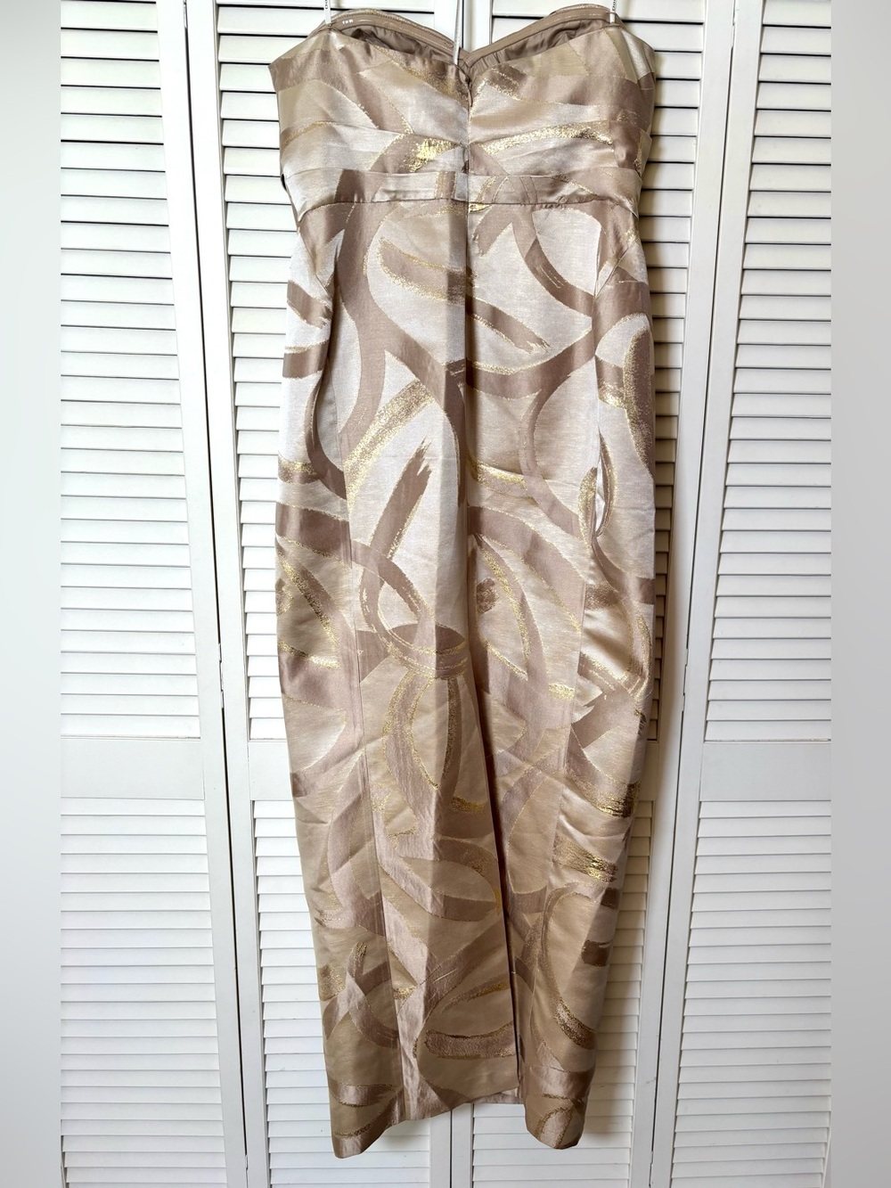 NWT Donna Karan Jacquard Metallic Maxi Gown Size 12 - Picture 7 of 10